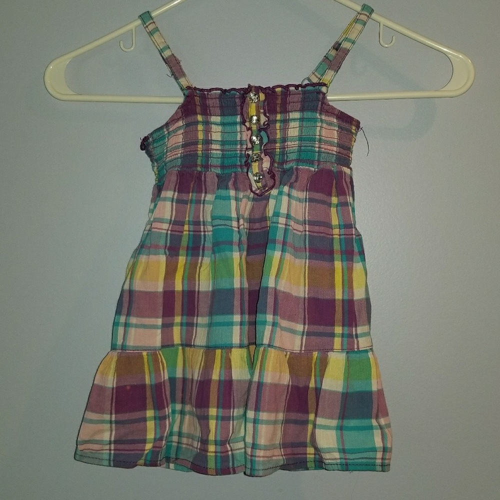 Pogo Club of NY sz5/6 pastel  plaid & bling tank